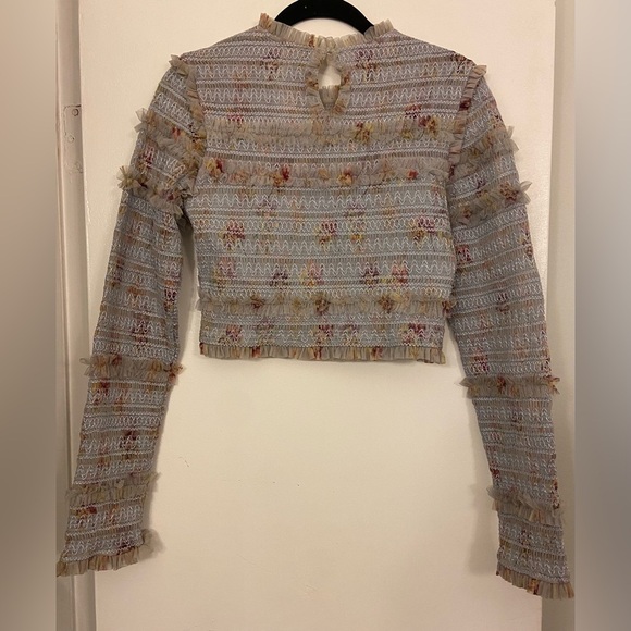 Needle & Thread Think of Me Smocked Long Sleeve Top Floral Size 4 - Picture 2 of 6